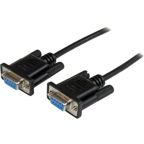 StarTech.com 1m Black DB9 RS232 Serial Null Modem Cable F-F