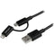 StarTech.com 1m (3 ft) Black Apple 8-pin Lightning Connector or Micro USB to USB Combo Cable for iPhone - iPod - iPad