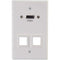 C2G HDMI Pass Through Single Gang Wall Plate with Two Keystones - White