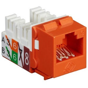 Black Box Cat6 Unshielded Keystone Jack Orange 25-Pack