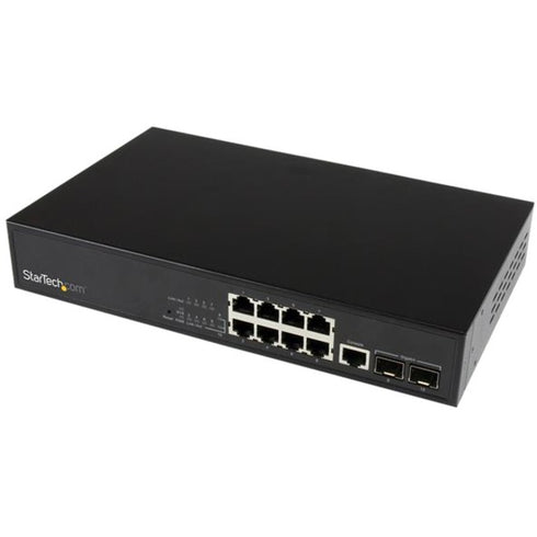 StarTech.com 10 Port L2 Managed Gigabit Ethernet Switch with 2 Open SFP Slots - Rack Mountable