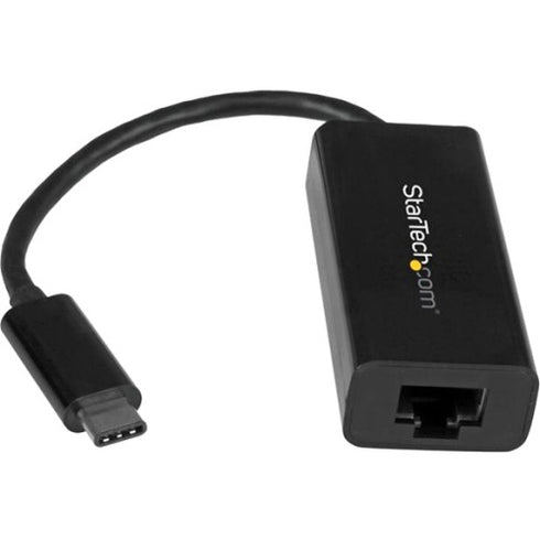 StarTech.com USB C to Gigabit Ethernet Adapter - Thunderbolt 3 - 10-100-1000Mbps - Black
