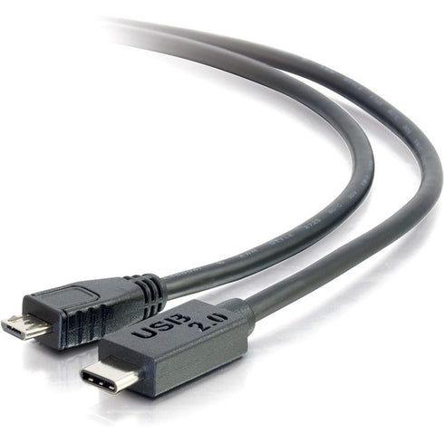 C2G 10ft USB 2.0 USB Type C to USB Micro B Cable M-M - USB C Cable Black