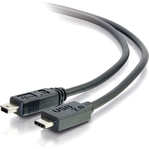 C2G 12ft USB 2.0 USB Type C to USB Mini B Cable M-M - USB C Cable Black