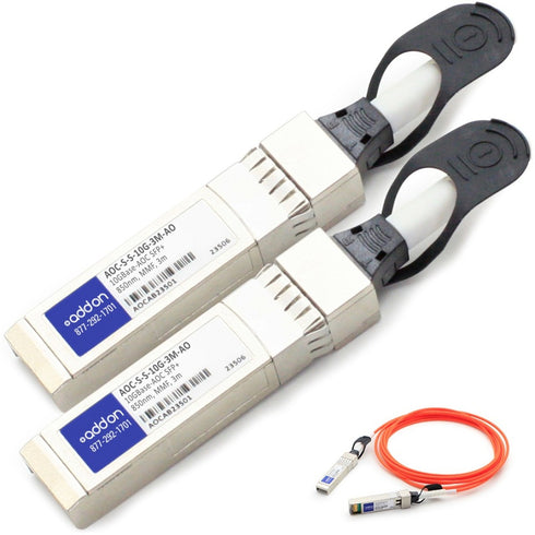AddOn Arista Networks AOC-S-S-10G-3M Compatible TAA Compliant 10GBase-AOC SFP+ to SFP+ Direct Attach Cable (850nm, MMF, 3m)