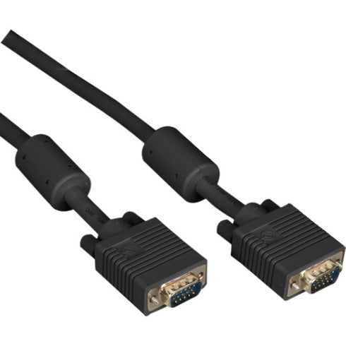 Black Box VGA Video Cable with Ferrite Core, Black, Male-Male, 20-ft. (6.0-m)