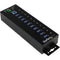 StarTech.com 10 Port Industrial USB 3.0 Hub - ESD and Surge Protection - DIN Rail or Surface-Mountable Metal Housing