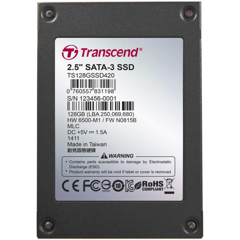 Transcend 128 GB Solid State Drive - SATA (SATA-600) - 2.5" Drive - Internal