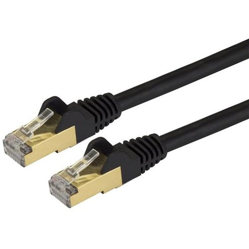 StarTech.com 25 ft Cat6a Patch Cable - Shielded (STP) - Black - 10Gb Snagless Cat 6a Ethernet Patch Cable