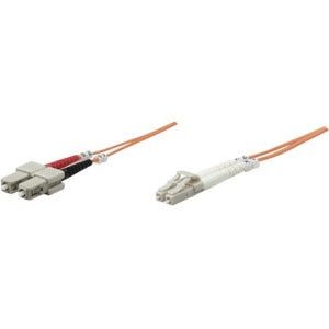 Intellinet Network Solutions Fiber Optic Patch Cable, LC-SC, OM1, 62.5-125, Multimode, Duplex, Orange, 7 ft (2 m)