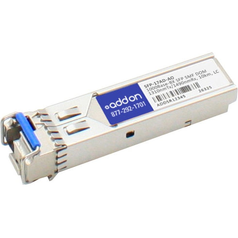 AddOn Rad SFP-17AD Compatible TAA Compliant 1000Base-BX SFP Transceiver (SMF, 1310nmTx-1490nmRx, 10km, LC, DOM)