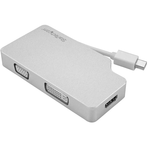 StarTech.com Aluminum Travel A-V Adapter: 3-in-1 Mini DisplayPort to VGA, DVI or HDMI - mDP Adapter - 4K