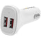 StarTech.com Dual Port USB Car Charger - White - High Power 24W-4.8A - 2 port USB Car Charger - Charge two tablets at once