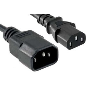 ENET C13 to C14 3ft Black Power Extension Cord - Cable 250V 18 AWG 10A NEMA IEC-320 C13 to IEC-320 C14 3'