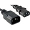 ENET C13 to C14 3ft Black Power Extension Cord - Cable 250V 18 AWG 10A NEMA IEC-320 C13 to IEC-320 C14 3'