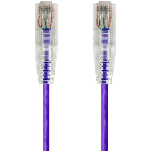 Monoprice SlimRun Cat6 28AWG UTP Ethernet Network Cable, 1ft Purple