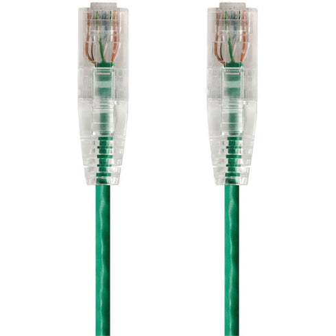 Monoprice SlimRun Cat6 28AWG UTP Ethernet Network Cable, 1ft Green