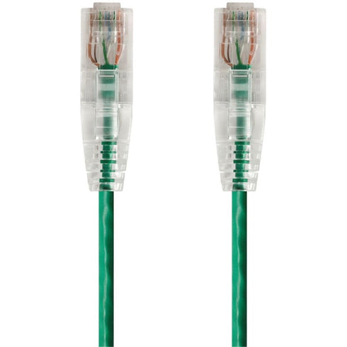 Monoprice SlimRun Cat6 28AWG UTP Ethernet Network Cable, 10ft Green
