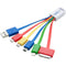 AddOn 3in USB 2.0 (A) Male to 30-Pin, Lightning, Micro-USB and Mini-USB 2.0 (B) Male Multicolored 5-in-1 Charger