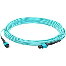 AddOn 4m MPO (Female) to MPO (Female) 12-strand Aqua OM3 Crossover Fiber OFNR (Riser-Rated) Patch Cable