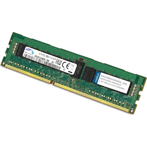 AddOn AM2400D4DR4RN-16G x1 JEDEC Standard Factory Original 16GB DDR4-2400MHz Registered ECC Dual Rank x4 1.2V 288-pin CL17 RDIMM