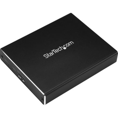 StarTech.com Dual M.2 Enclosure - RAID - M.2 SATA SSD Enclosure - USB 3.1 (10 Gbps) - USB-C & USB-A External Enclosure - Aluminum