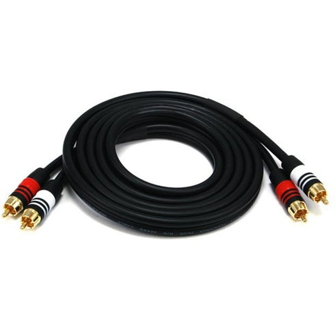 Monoprice 6ft Premium 2 RCA Plug-2 RCA Plug M-M 22AWG Cable - Black