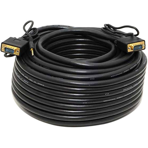 Monoprice 100ft Super VGA HD15 M-M Cable w- Stereo Audio and Triple Shielding