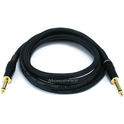 Monoprice 6ft Premier Series 1-4-inch (TS) Male to Male 16AWG Audio Cable (Gold Plated)