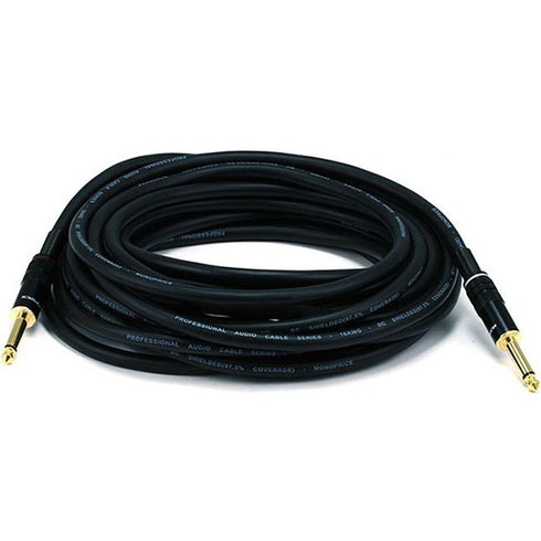 Monoprice 25ft Premier Series 1-4-inch (TS) Male to Male 16AWG Audio Cable (Gold Plated)