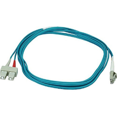 Monoprice 10Gb Fiber Optic Cable, LC-SC, Multi Mode, Duplex - 3 Meter (50-125 Type) - Aqua
