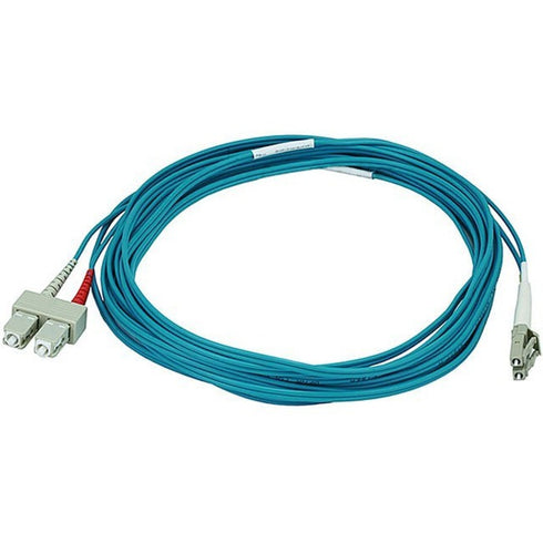 Monoprice 10Gb Fiber Optic Cable, LC-SC, Multi Mode, Duplex - 5 Meter (50-125 Type) - Aqua