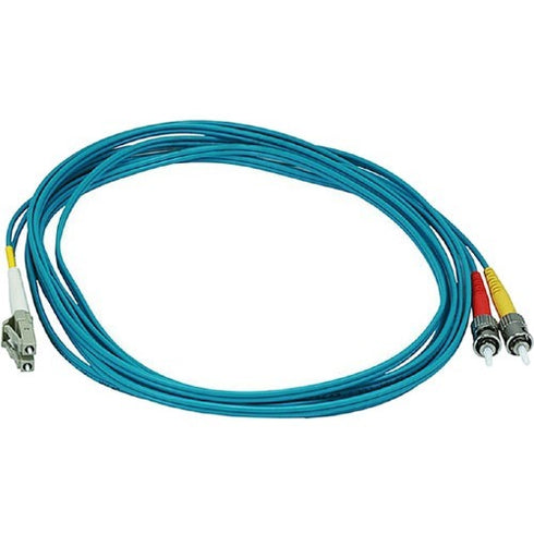 Monoprice 10Gb Fiber Optic Cable, LC-ST, Multi Mode, Duplex - 3 Meter (50-125 Type) - Aqua
