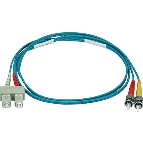 Monoprice 10Gb Fiber Optic Cable, ST-SC, Multi Mode, Duplex - 1 Meter (50-125 Type) - Aqua