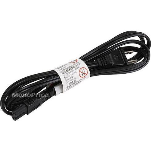 Monoprice 6ft 18AWG Figure 8 Shape AC Power Cord Cable w-o Polarized (C-7-1-15P) - Black