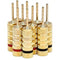 Monoprice 5 PAIRS OF High-Quality Gold Plated Speaker Pin Plugs, Pin Screw Type