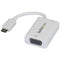 StarTech.com USB-C to VGA Adapter - 60 W USB Power Delivery - USB Type C Adapter for USB-C devices such as your 2018 iPad Pro - White - 1080p - Thunderbolt 3 Compatible - CDP2VGAUCPW
