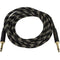 Monoprice 10ft Cloth Series 1-4 inch TS Male 20AWG Instrument Cable - Black & Gold