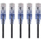 Monoprice 5-Pack, SlimRun Cat6A Ethernet Network Patch Cable, 3ft Black