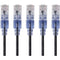 Monoprice 5-Pack, SlimRun Cat6A Ethernet Network Patch Cable, 5ft Black