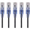 Monoprice 5-Pack, SlimRun Cat6A Ethernet Network Patch Cable, 7ft Black