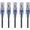 Monoprice 5-Pack, SlimRun Cat6A Ethernet Network Patch Cable, 7ft Black