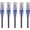 Monoprice 5-Pack, SlimRun Cat6A Ethernet Network Patch Cable, 10ft Black