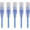 Monoprice 5-Pack, SlimRun Cat6A Ethernet Network Patch Cable, 10ft Blue