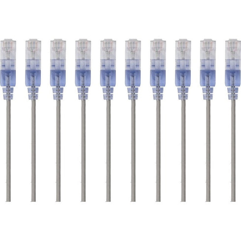 Monoprice 10-Pack, SlimRun Cat6A Ethernet Network Patch Cable, 3ft Gray