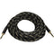 Monoprice 35ft. Cloth Series 1-4 inch T-S Male 20AWG Instrument Cable - Black & Gold