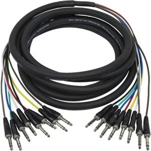 Monoprice 6 Meter (20ft) 8-Channel 1-4inch TRS Male to 1-4inch TRS Male Snake Cable