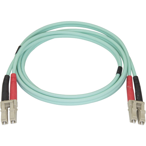 StarTech.com Aqua OM4 Duplex Multimode Fiber - 1m - 3 ft - 100 Gb - 50-125 - OM4 Fiber - LC to LC Fiber Patch Cable