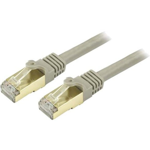 StarTech.com 5ft Gray Cat6a Shielded Patch Cable - Cat6a Ethernet Cable - 5 ft Cat 6a STP Cable - Snagless RJ45 Ethernet Cord