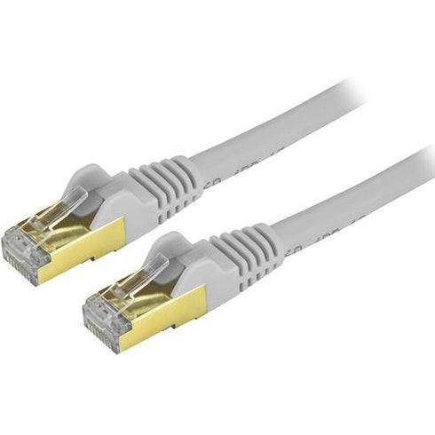 StarTech.com 25 ft Gray Cat6a Shielded Patch Cable - Cat6a Ethernet Cable - 25ft Cat 6a STP Cable - Snagless RJ45 - Long Ethernet Cord